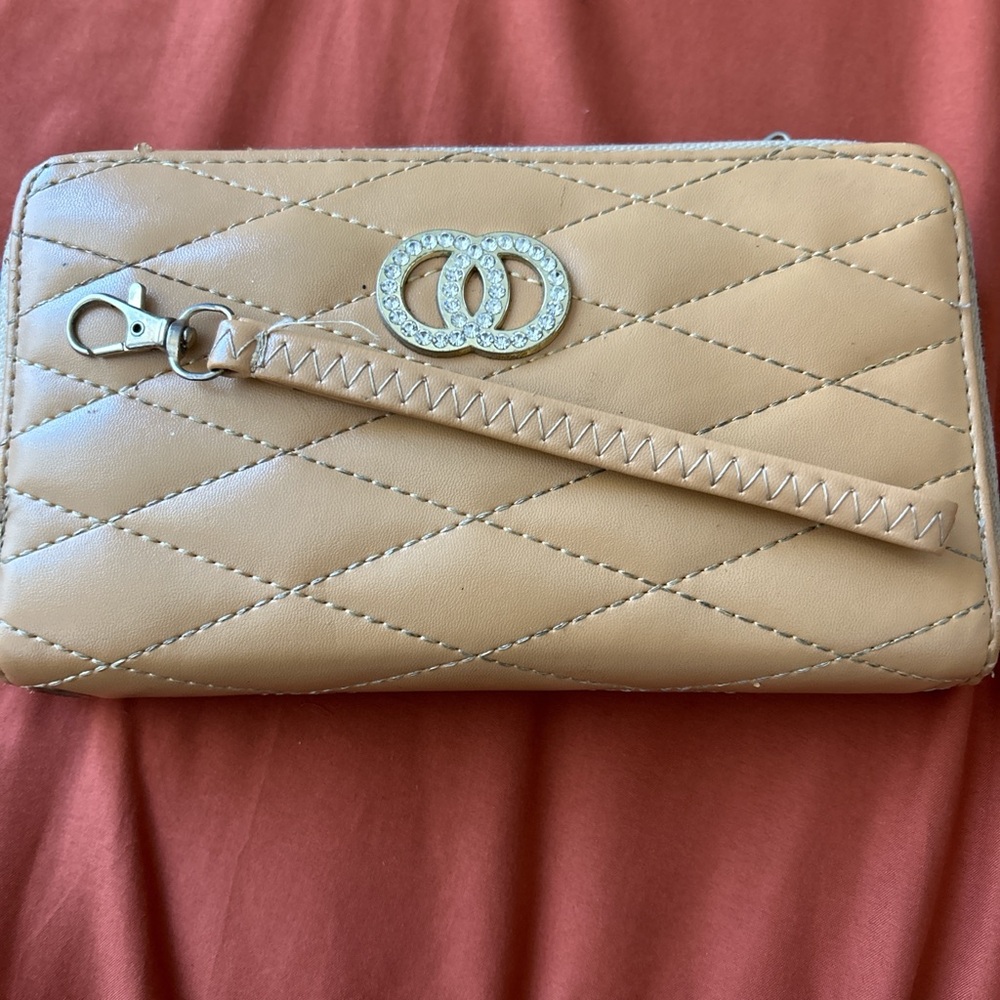 Elegant Tan Quilted Women's Wallet